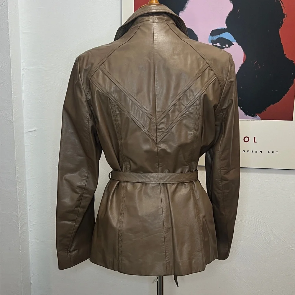 70’s Taupe Brown Genuine Wilson’s Leather Jacket - Picture 8 of 17